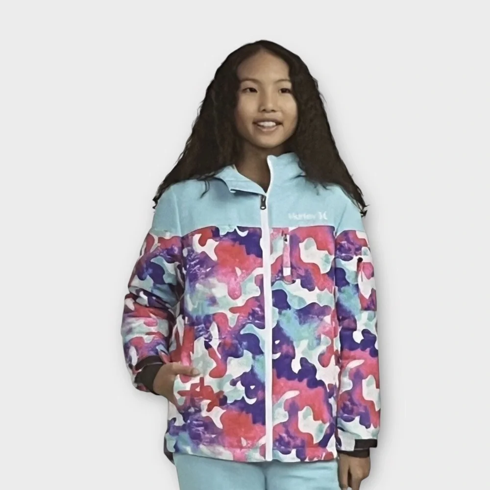 Hurley Pink & Blue Powder Snow Jacket